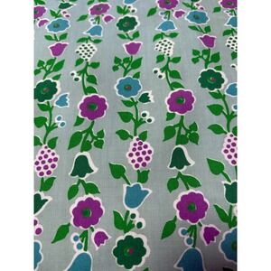✨ GORGEOUS GROOVY FLOWER VTG COTTON FABRIC - Burlington 2.7 yards 100"x45" 1971‎